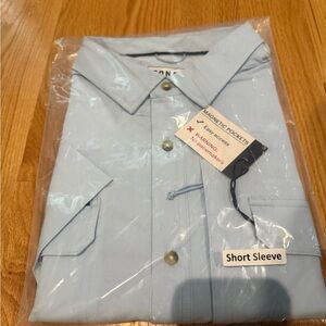 Blue Classic Dress Shirt with Crisp Collars
